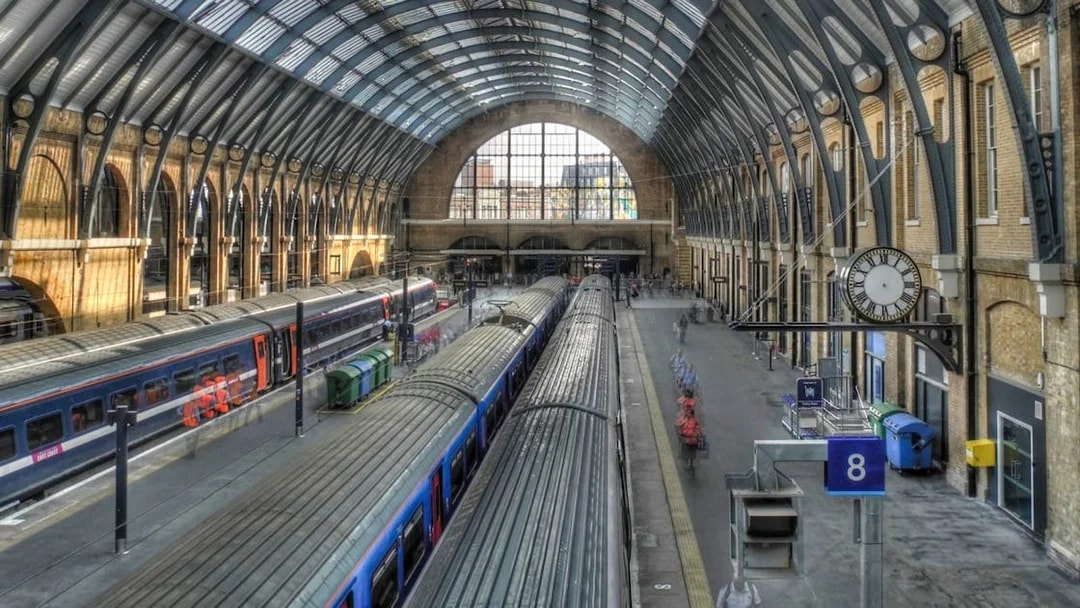 King's Cross Station platform, featured in Harry Potter film locations tour.