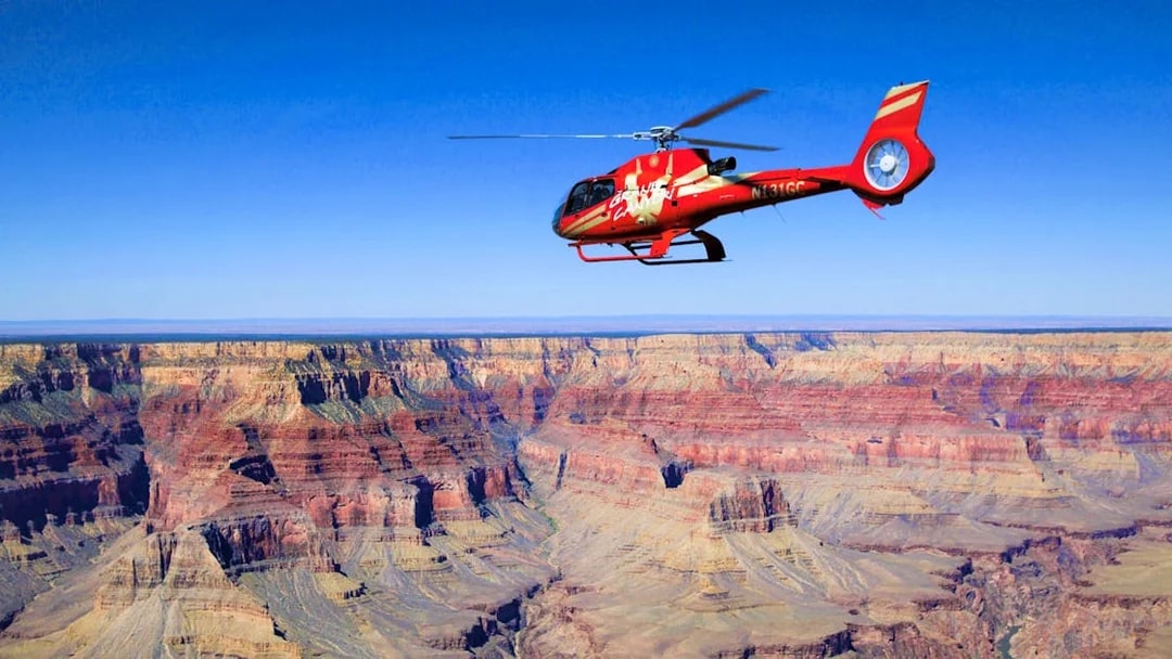 Helicopter flying over the Grand Canyon during a 45-min tour.