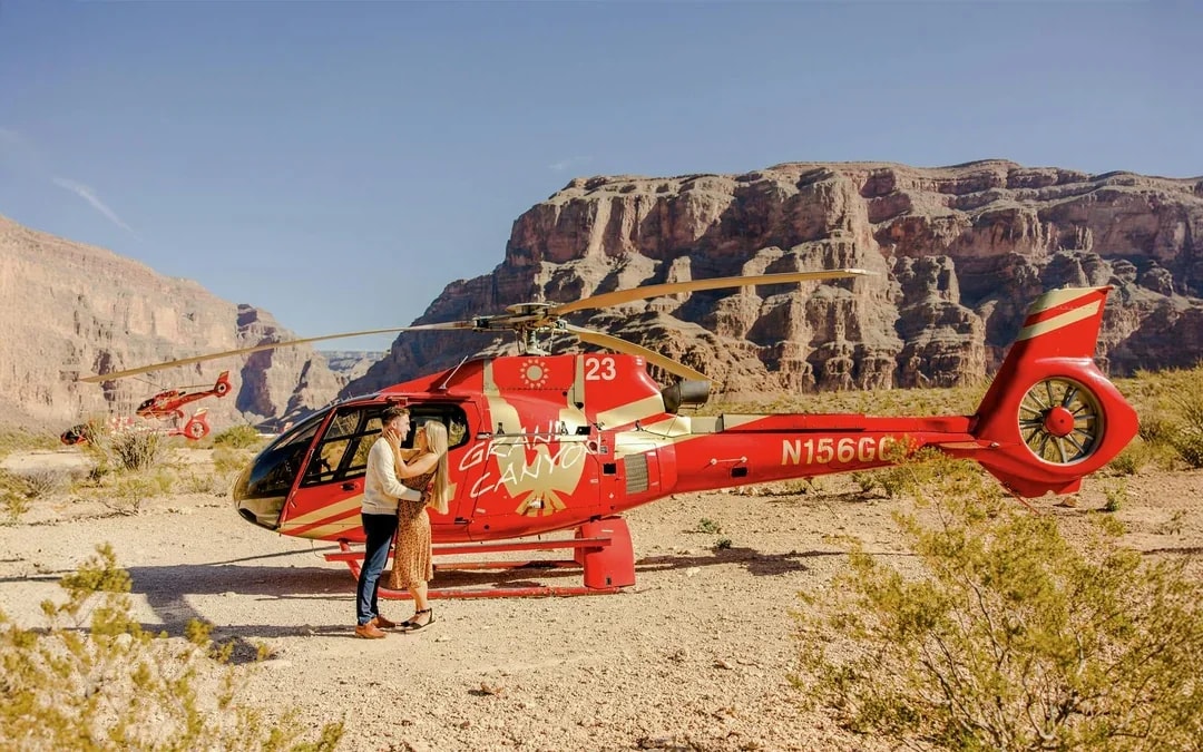 70- min Las Vegas to Grand Canyon West Airplane Tour with Helicopter Canyon Floor Landing & Pontoon Boat Ride Image 1