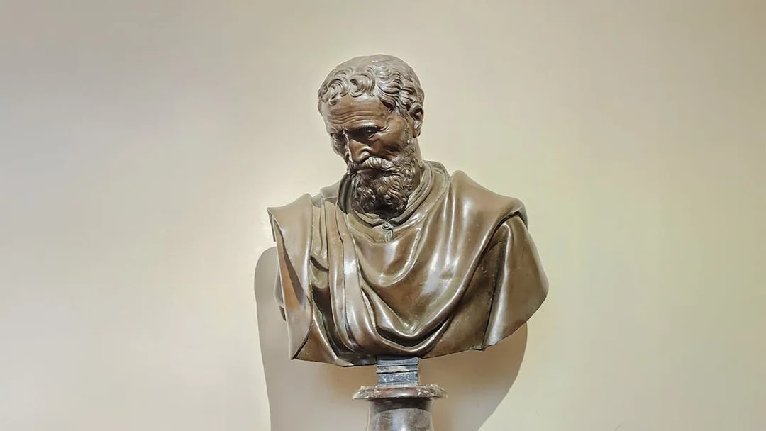 Bust of Michelangelo Buonarroti at Accademia Gallery, Florence.