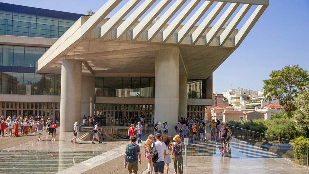 Visitors entering the Acropolis Museum in Athens.