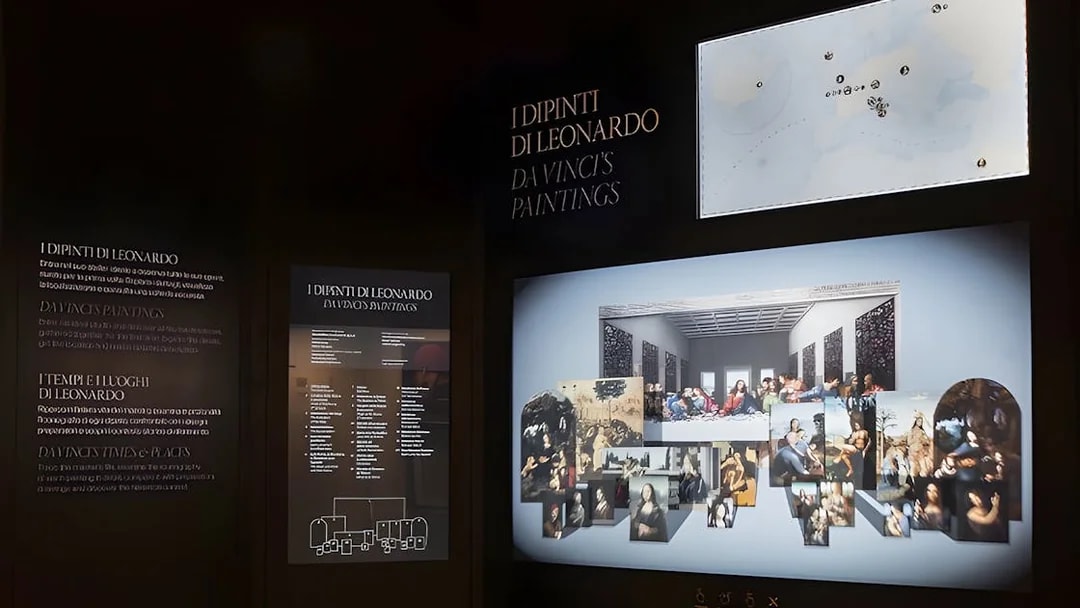 Leonardo da Vinci paintings exhibit at Leonardo3 Museum, Milan.