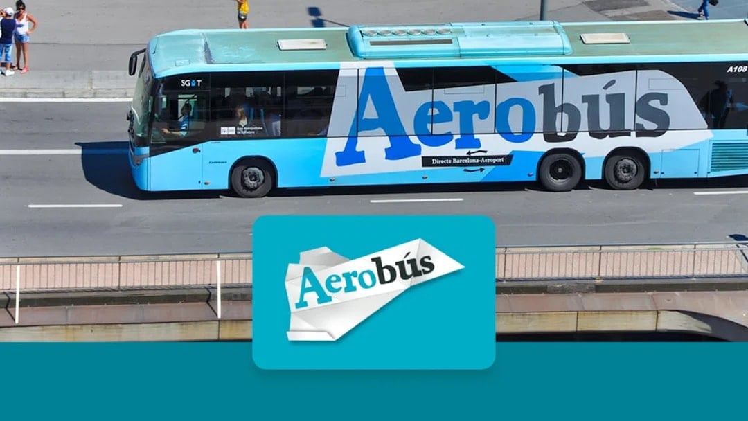 Aerobus in Barcelona transporting passengers between airport and city center.