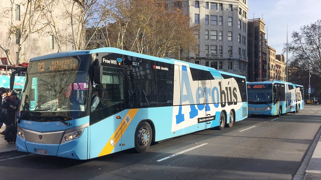 Aerobus at Barcelona city center, offering one-way tickets to/from airport.