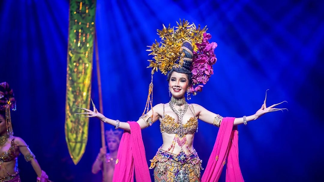 Performer in elaborate costume at Alcazar Cabaret Show, Pattaya.