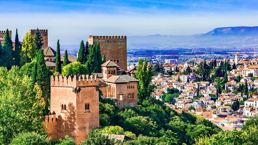 Alhambra and Generalife with cityscape view in Granada, Spain.