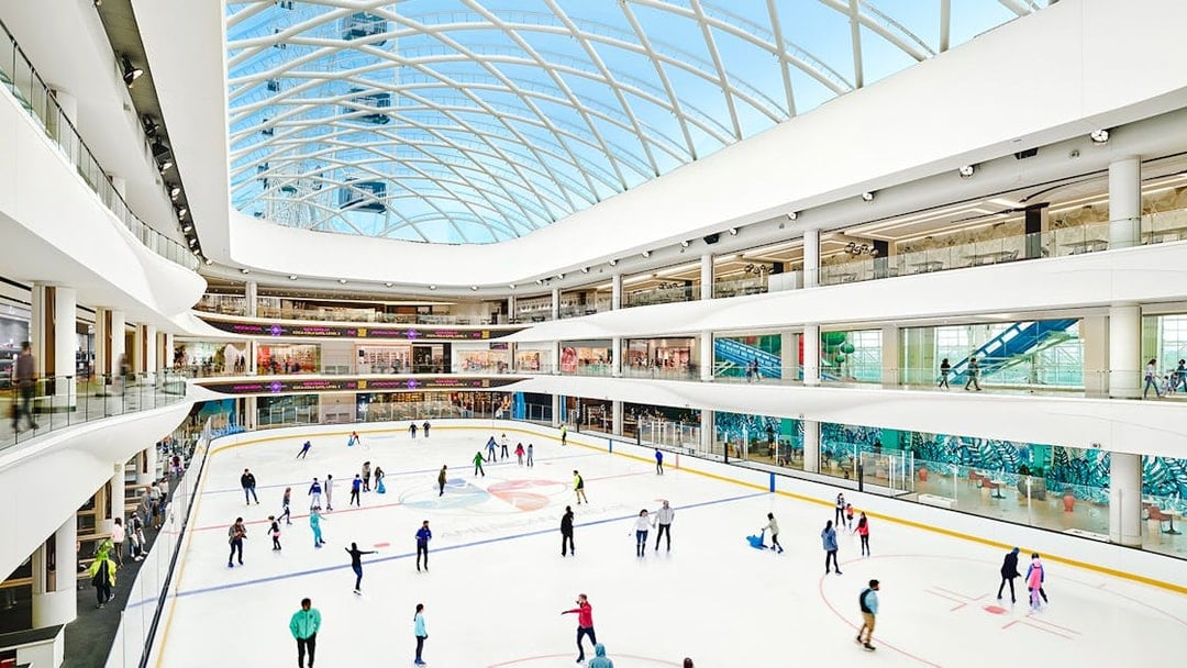 Ice skaters enjoying the rink at American Dream mall.