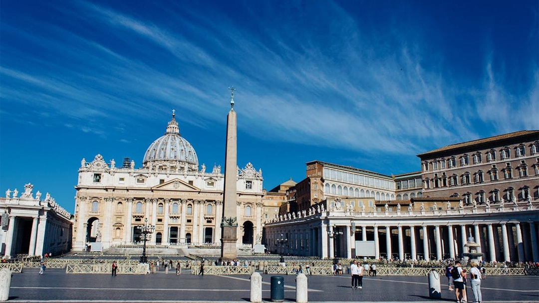 St. Peter's Basilica and obelisk in Vatican City, featured on the Official Angels & Demons Tour.