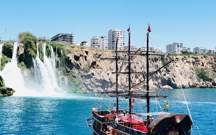 Antalya Pirate-Themed Boat Cruise with Foam Party, DJ, Lower Duden Waterfall Visit, Lunch, and Hotel Transfers Image 8