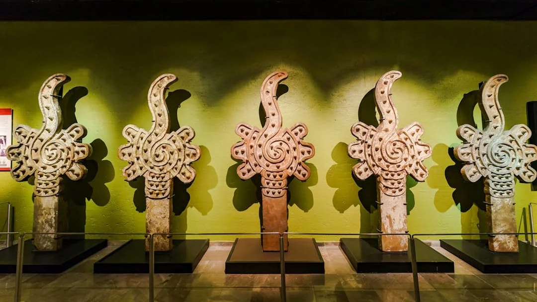 Stone sculptures in Anthropology Museum, Mexico.
