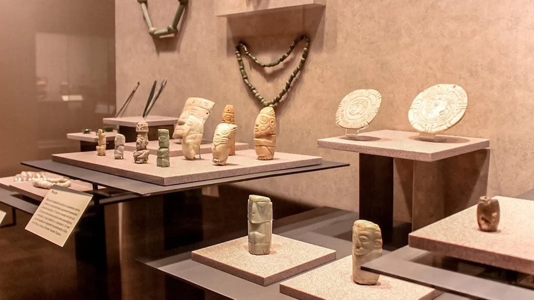 Ancient artifacts display at the Anthropology Museum in Mexico.