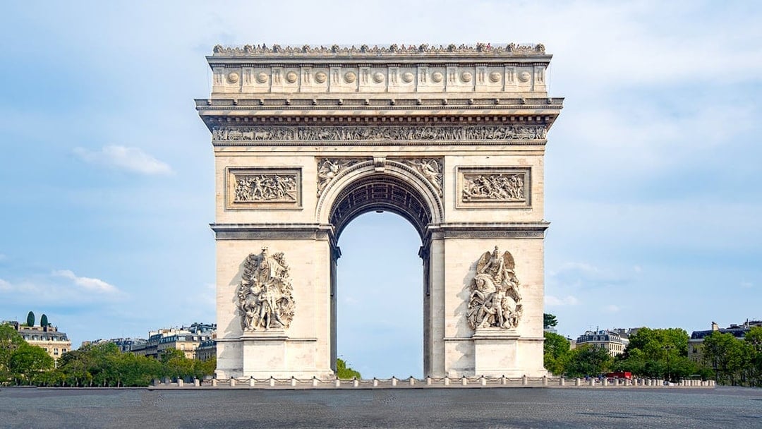 Arc de Triomphe in Paris with rooftop access view.
