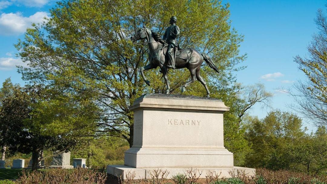 Equestrian statue of General Kearny at Arlington National Cemetery.