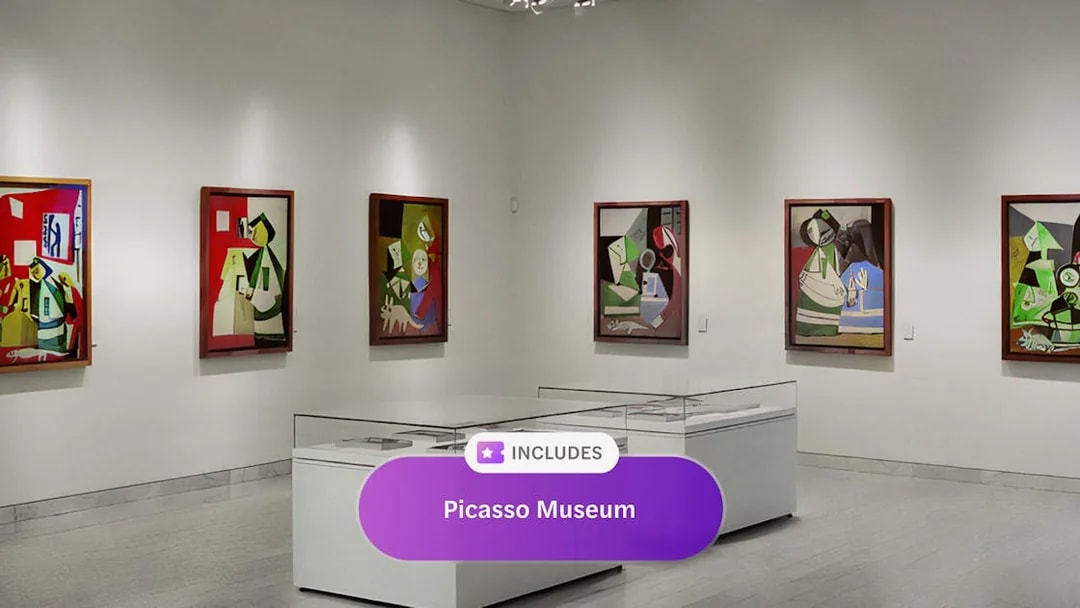 Paintings displayed inside Picasso Museum, Barcelona.