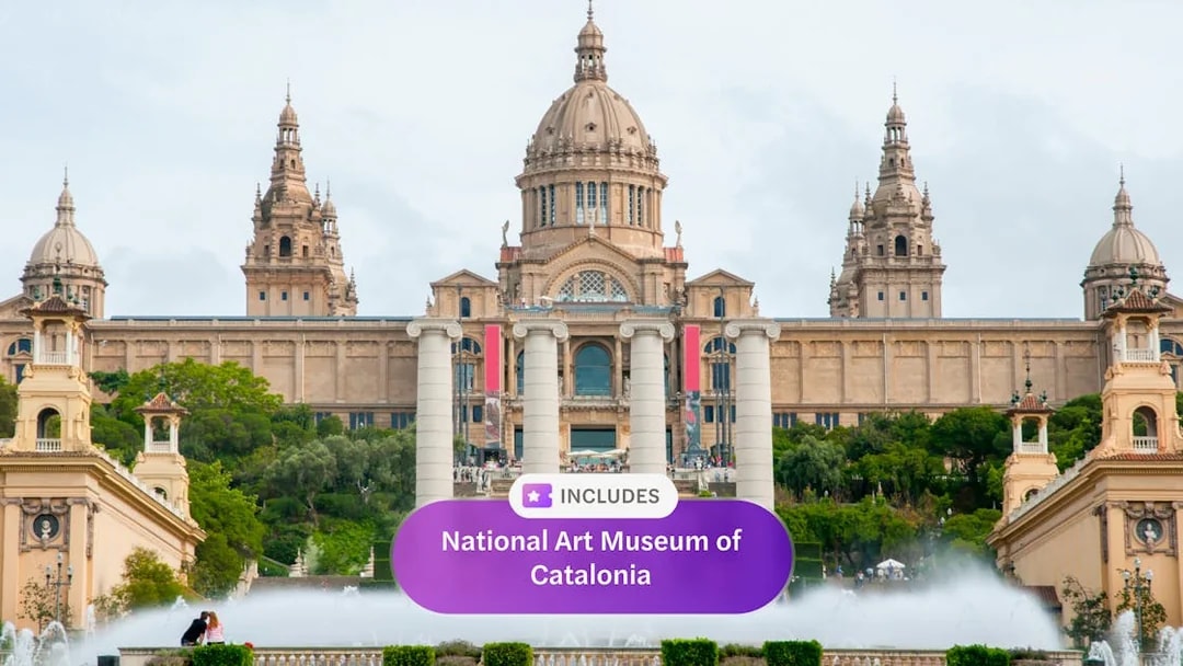 National Art Museum of Catalonia with fountains, Barcelona, Spain.