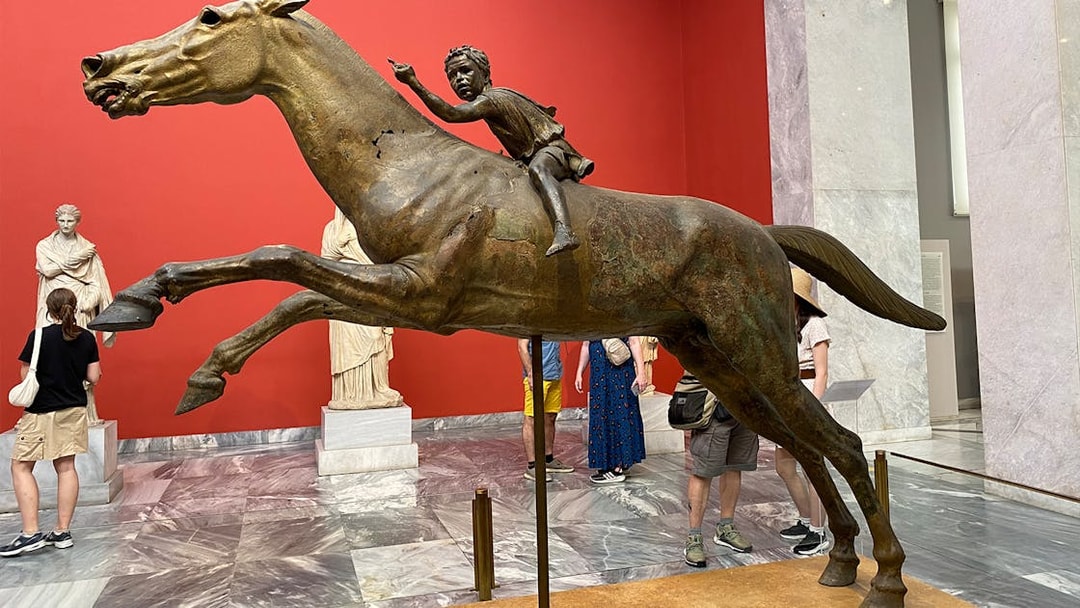 Bronze statue of Jockey of Artemision at National Archaeological Museum, Athens.