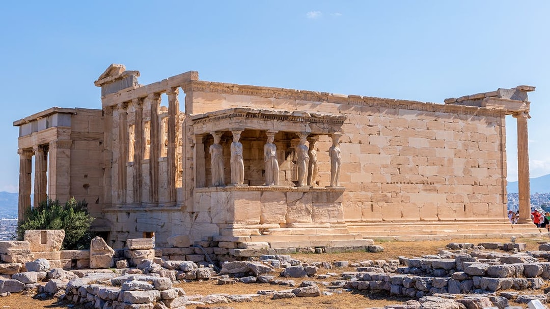 Erechtheion temple on Acropolis with Caryatids, Athens, Greece, entrance tickets experience.