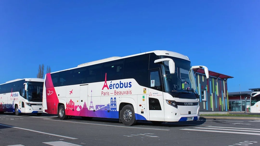 Aerobus at Paris Beauvais Airport for transfers to Saint-Denis University.