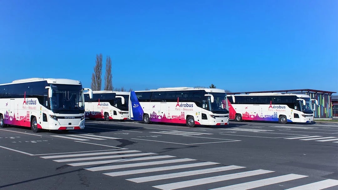 Aerobus at Paris Beauvais Airport for transfers to Saint-Denis University.