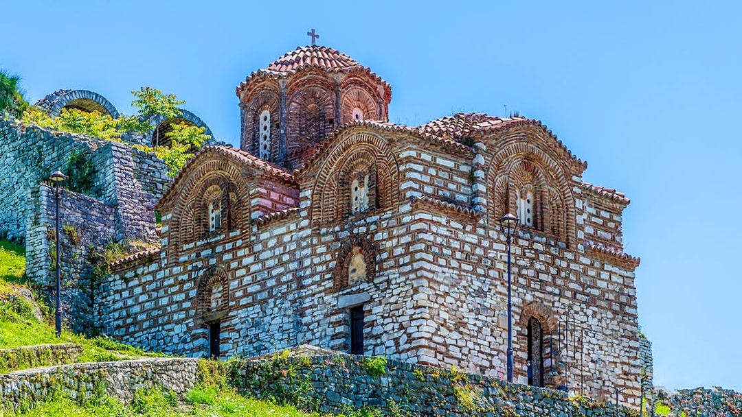 Saint Theodores Church in Berat, Albania, viewed from the castle.
