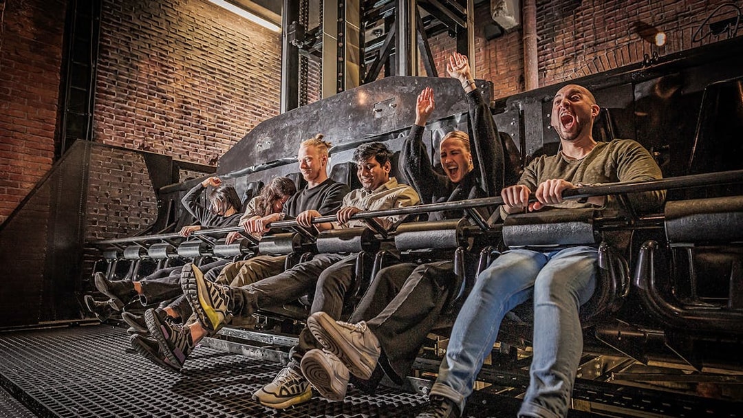 Visitors on a thrilling ride at Berlin Dungeon.