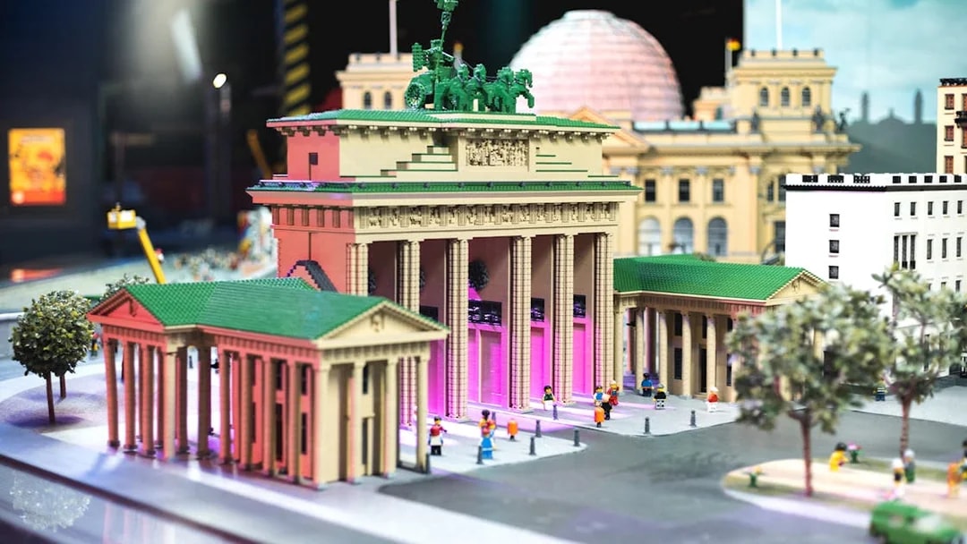 Miniature Brandenburg Gate at MINILAND in LEGOLAND Discovery Centre Berlin.