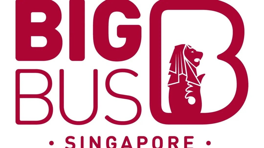 Big Bus Singapore logo with Merlion icon.