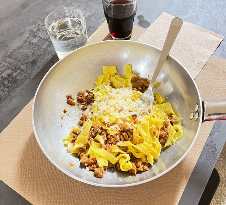 Bologna: Pasta Cooking Class, Ragu, Spritz, Wine & Gelato experience image 3