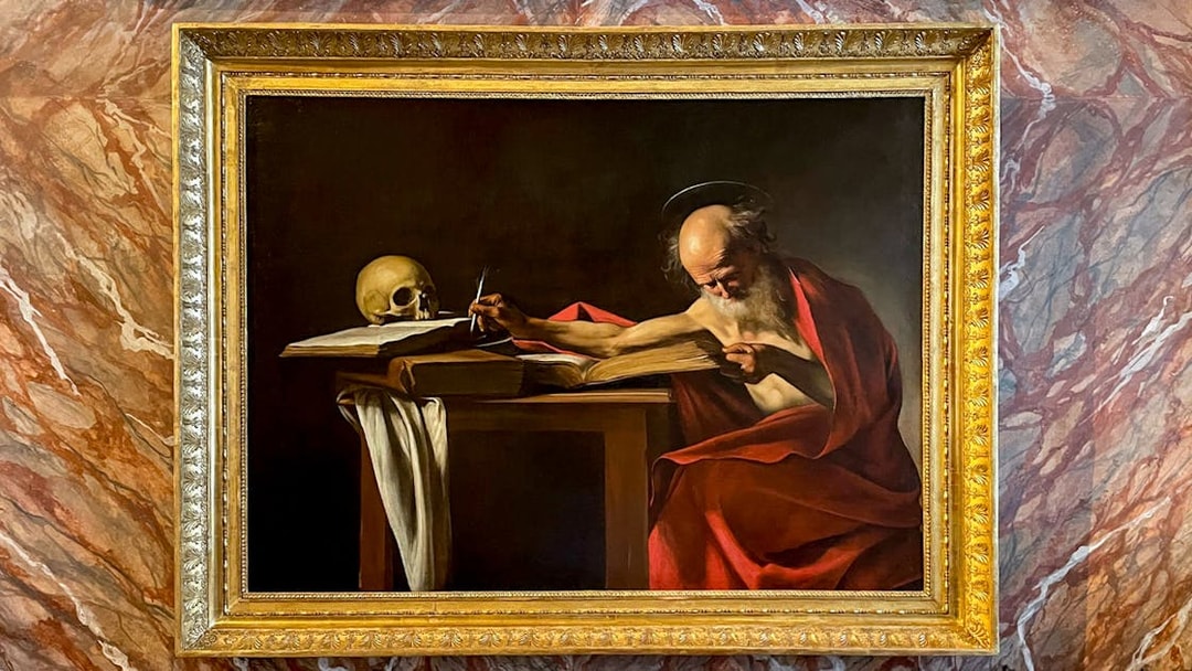 Saint Jerome Writing painting at Borghese Gallery, Rome.