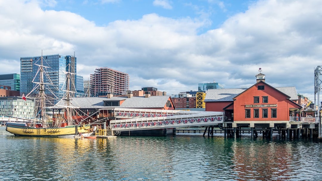 Boston Tea Party Ships & Museum with historic ship on the waterfront.