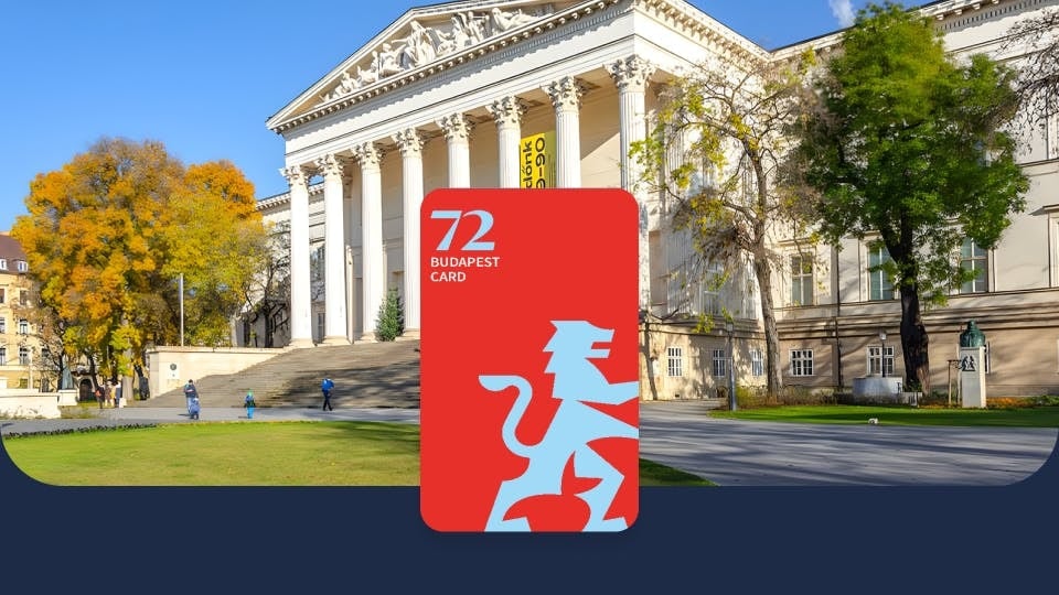 Budapest Card in front of the Hungarian National Museum.