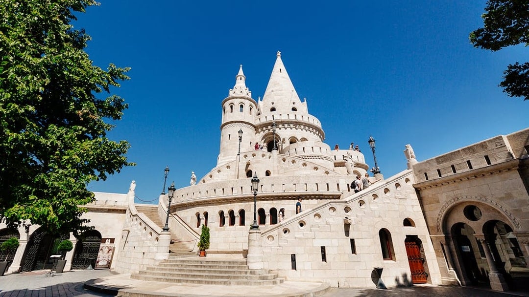 Fisherman's Bastion in Budapest, seen on a day trip from Vienna.