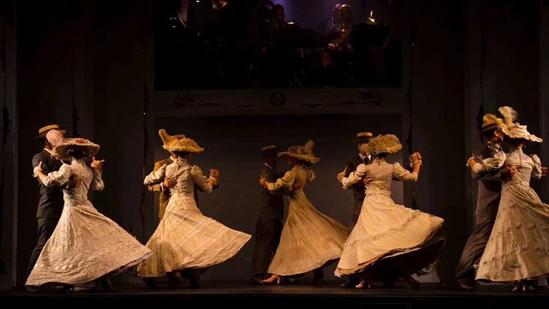 Dancers performing at Café de los Angelitos Tango Show in Buenos Aires.