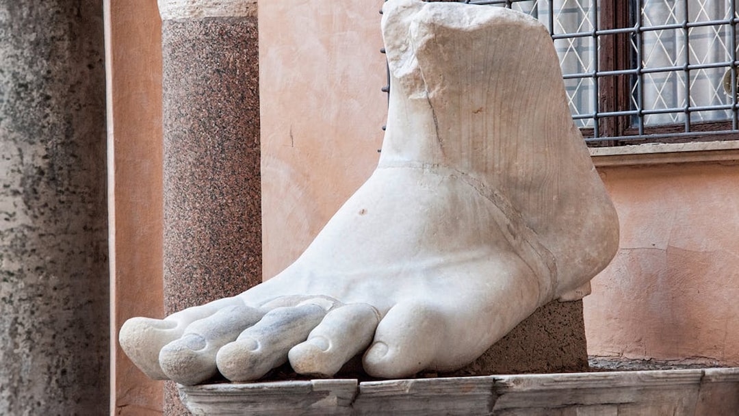 Marble foot sculpture at Musei Capitolini, Rome.