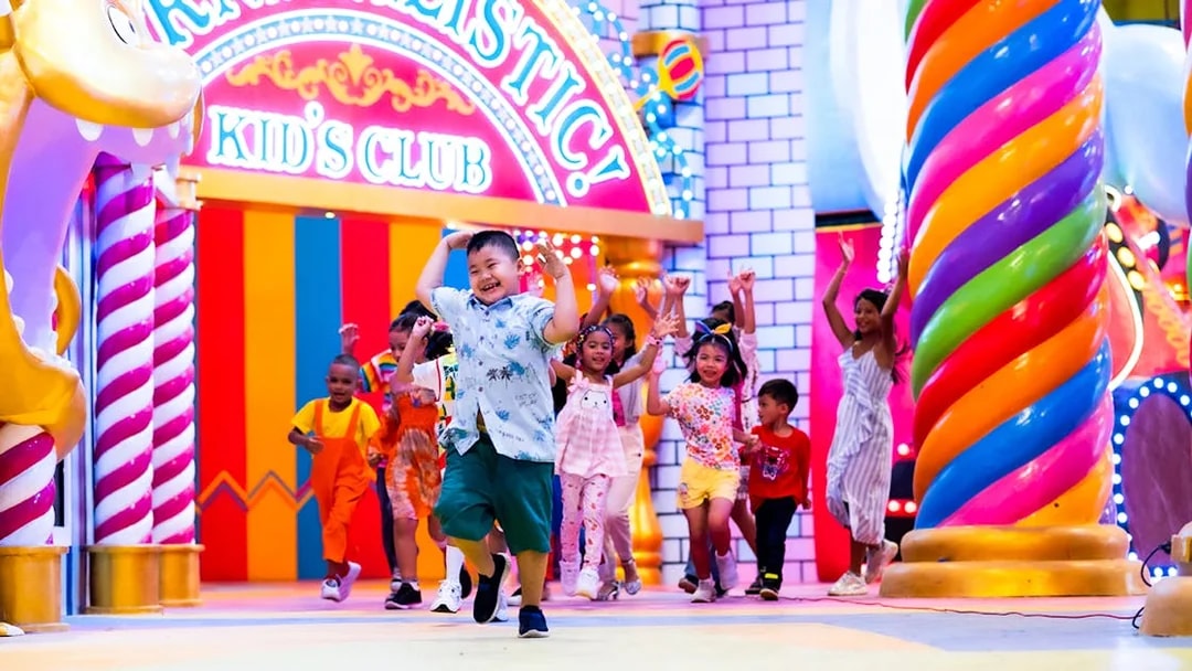 Children playing at Carnival Magic Park's Kids Club in Phuket.