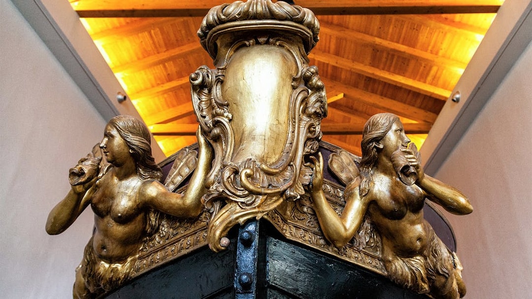 Decorative ship figurehead at Sezione Navale, Certosa di San Martino, Naples.