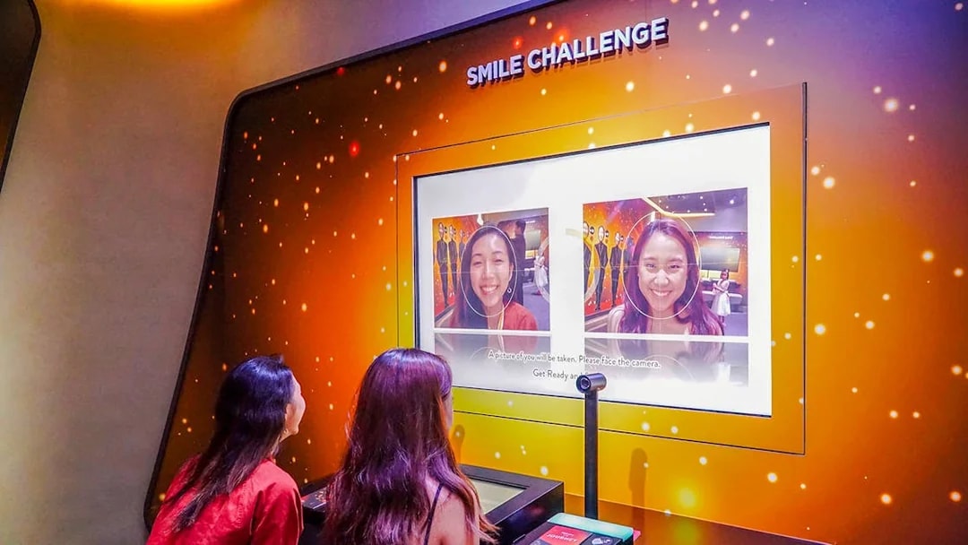 Visitors participating in Smile Challenge at Changi Experience Studio, Singapore.
