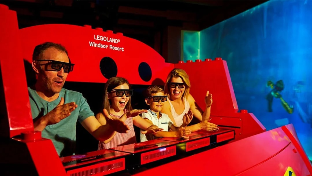 Family enjoying 4D ride at LEGOLAND® Windsor Resort.
