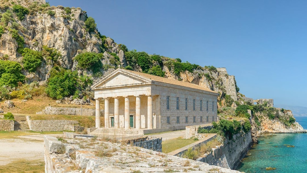Saint George Church in the old fortress by the sea, Corfu, Greece.