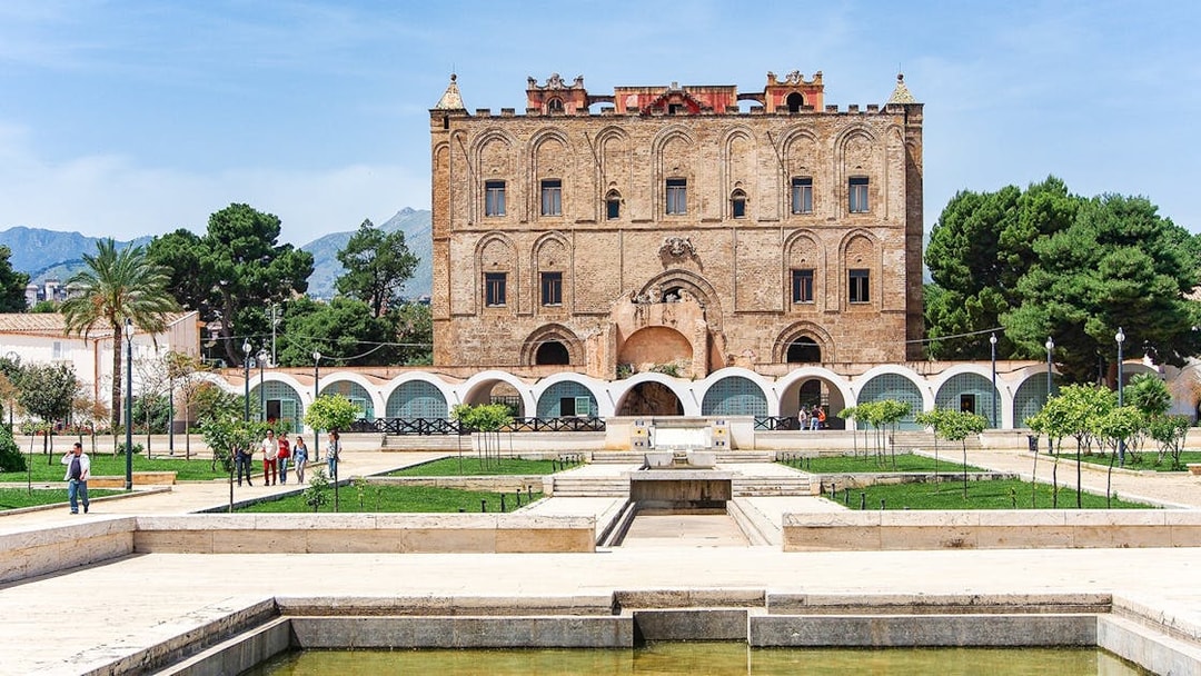 La Zisa palace with gardens in Palermo, Italy.