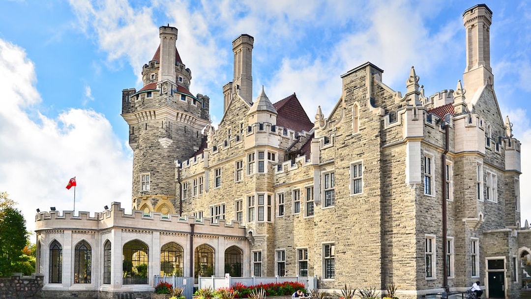 Casa Loma castle exterior with towers in Toronto, Canada.