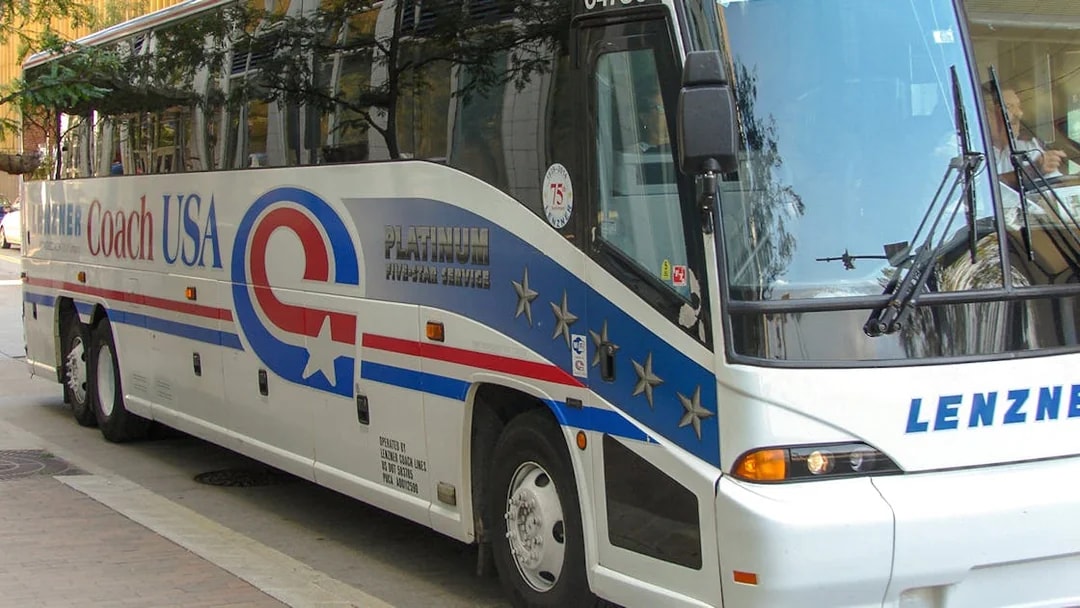 Coach USA bus for one-way trip from Chicago O'Hare Airport to Milwaukee.
