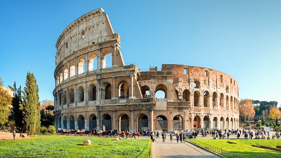 Visitors exploring the Colosseum in Rome, Italy.