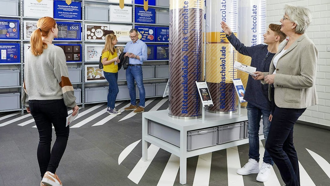 Visitors exploring exhibits at the Chocolate Museum in Cologne.