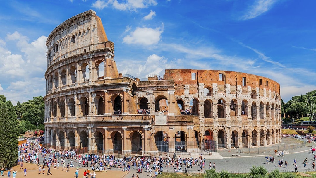 Visitors exploring the Colosseum in Rome, Italy.