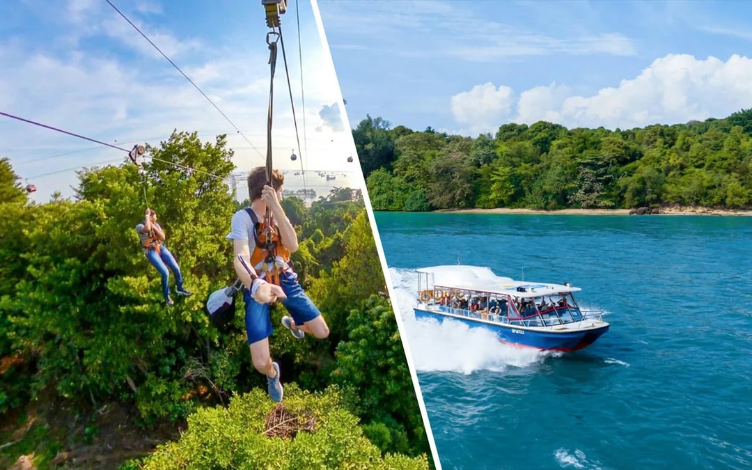 Combo: MegaZip Tickets at Mega Adventure Park Sentosa + Singapore Cable Car Sky Pass / Albatross Speedboat Adventures Image 1