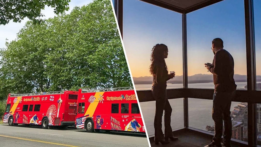 Combo: Seattle Hop-on Hop-off Bus Tour + Sky View Observatory Tickets