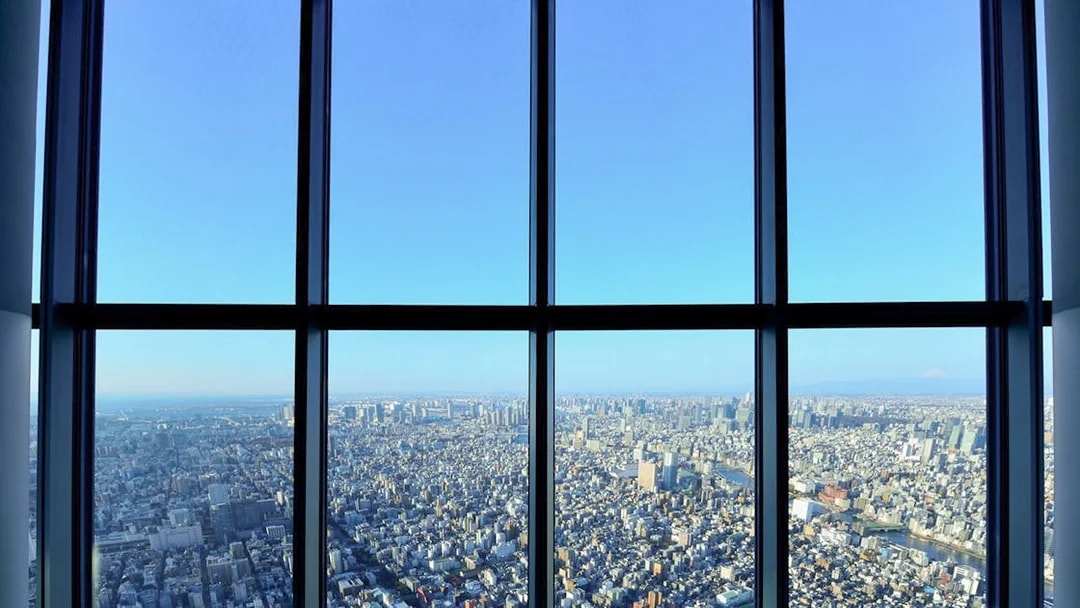 View of Tokyo cityscape from Tokyo Skytree observation deck.