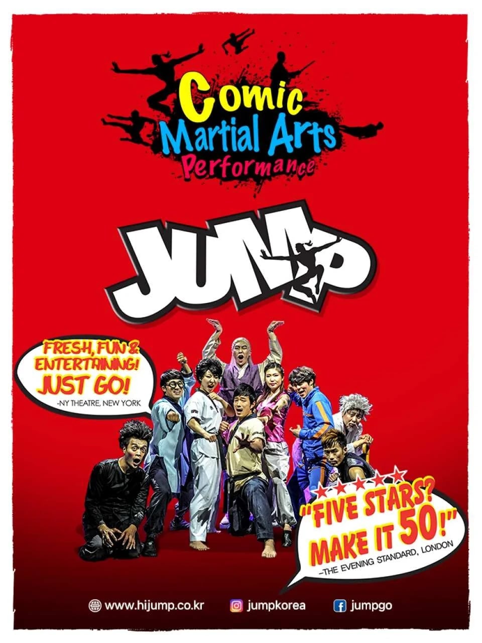 Comic Martial Arts Performance Jump Admission Ticket