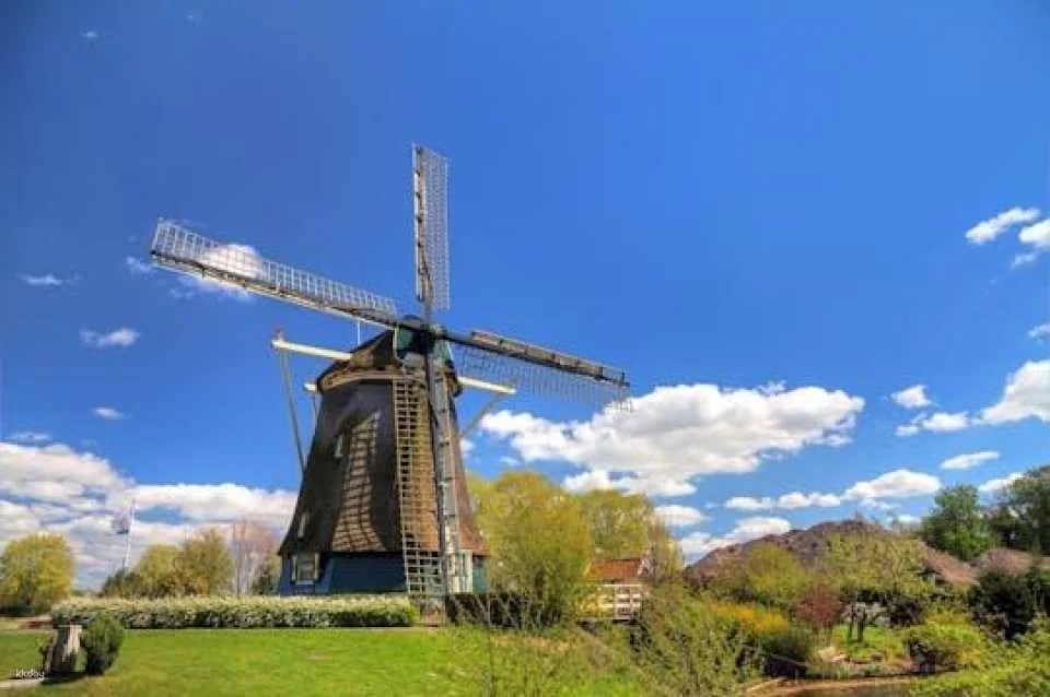 Countryside bike tour with windmill, cheese and clogs